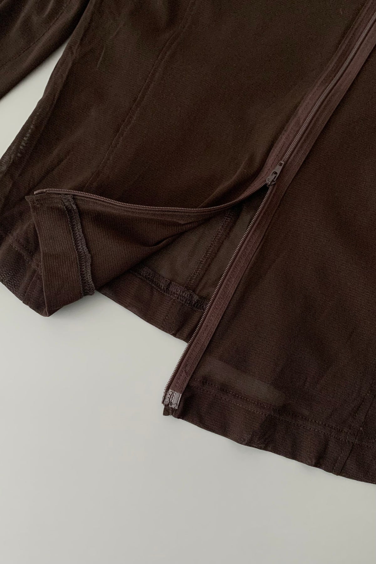 brown sheer & satin light jacket