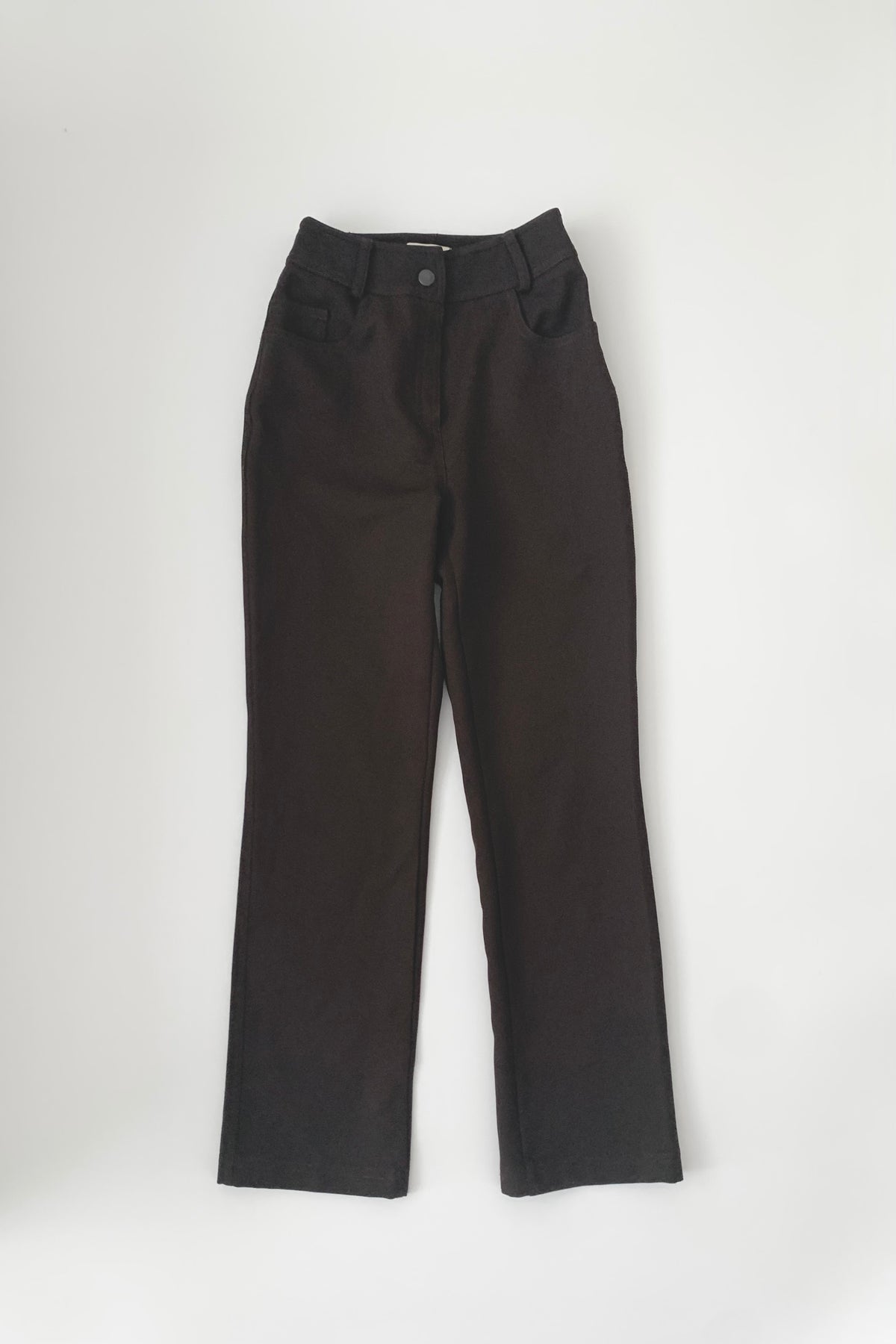 dark brown high-waist pants