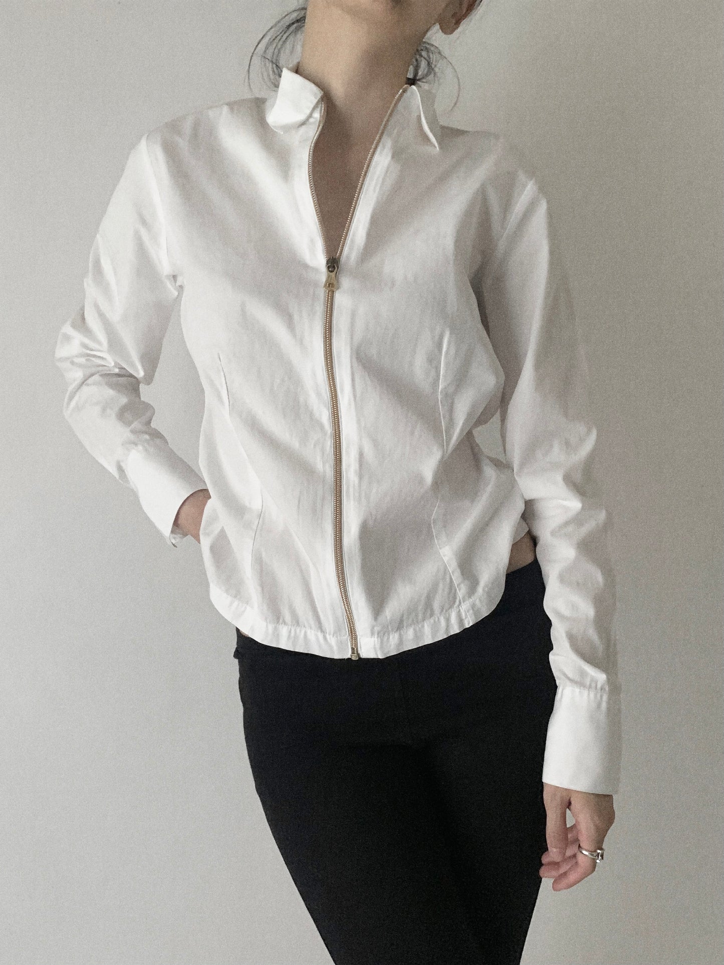 Italy gold zip shirt jacket