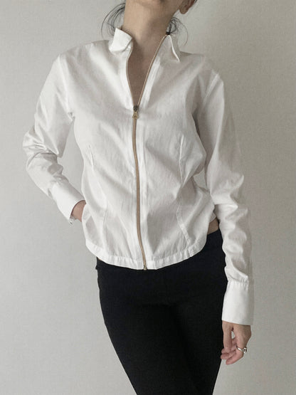 Italy gold zip shirt jacket