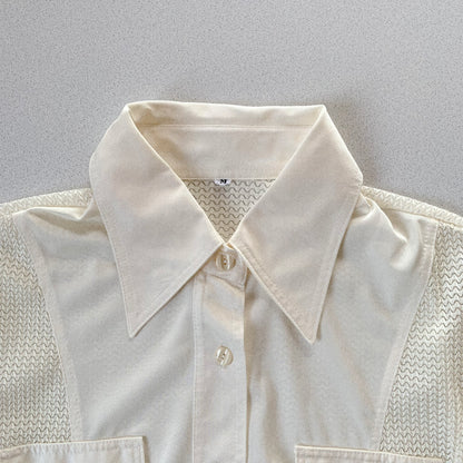 Ivory mesh satin shirt