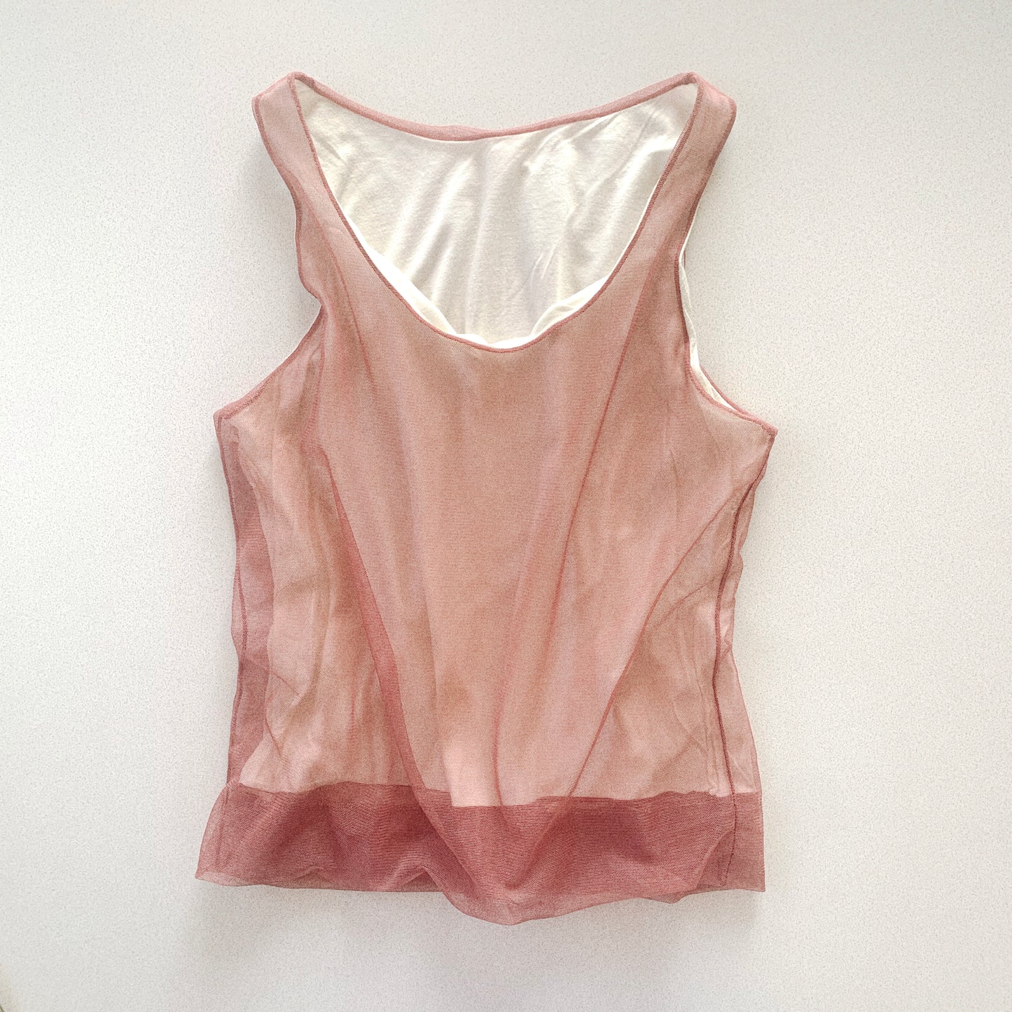 Italy dusty red sheer tops