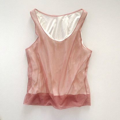 Italy dusty red sheer tops