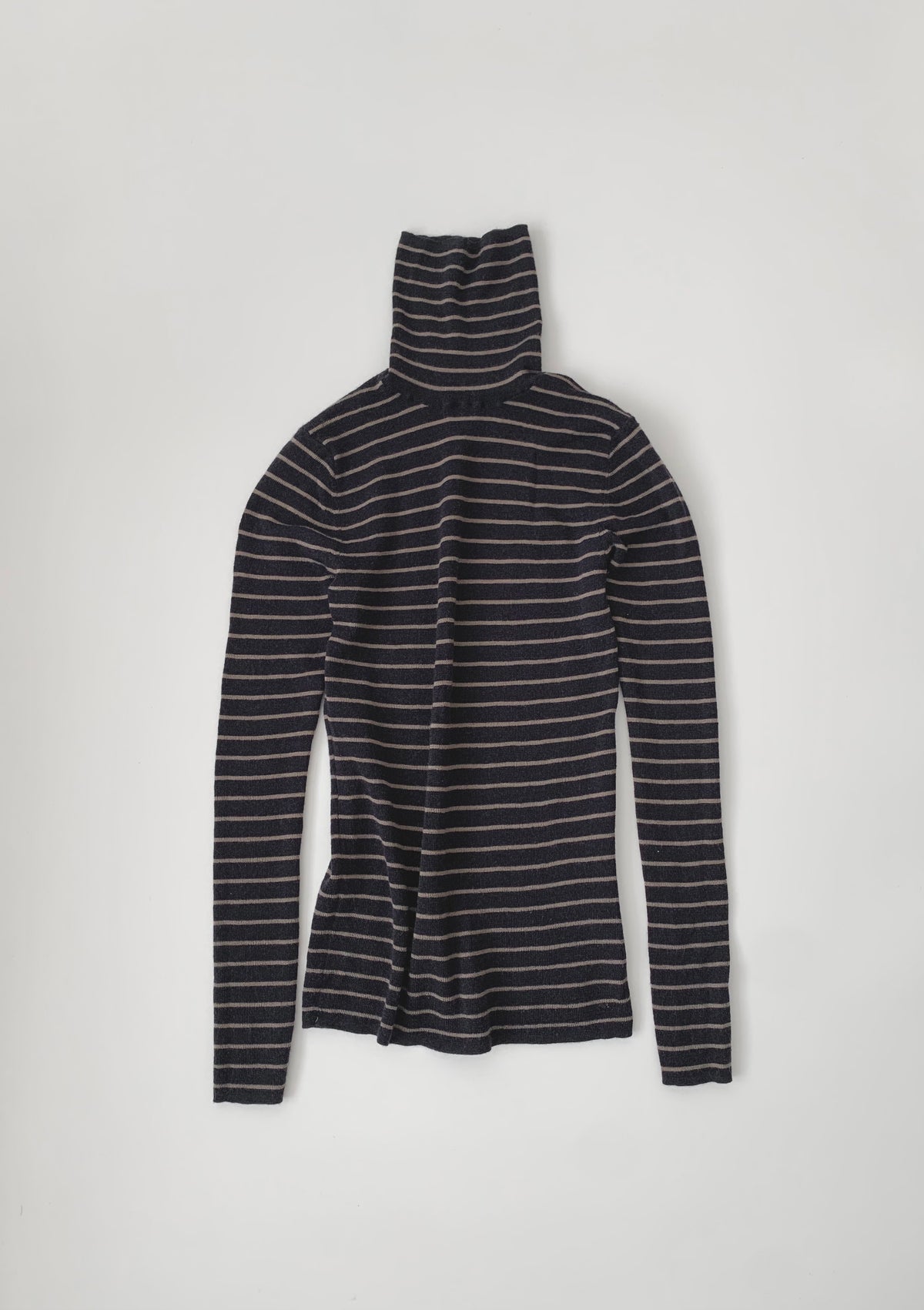 navy and beige stripe wool knit