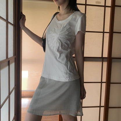 white flower icon T tops