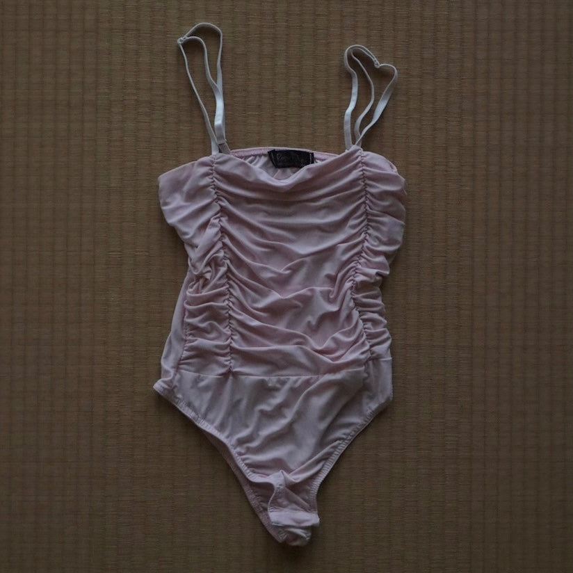 UK pink gather body suits