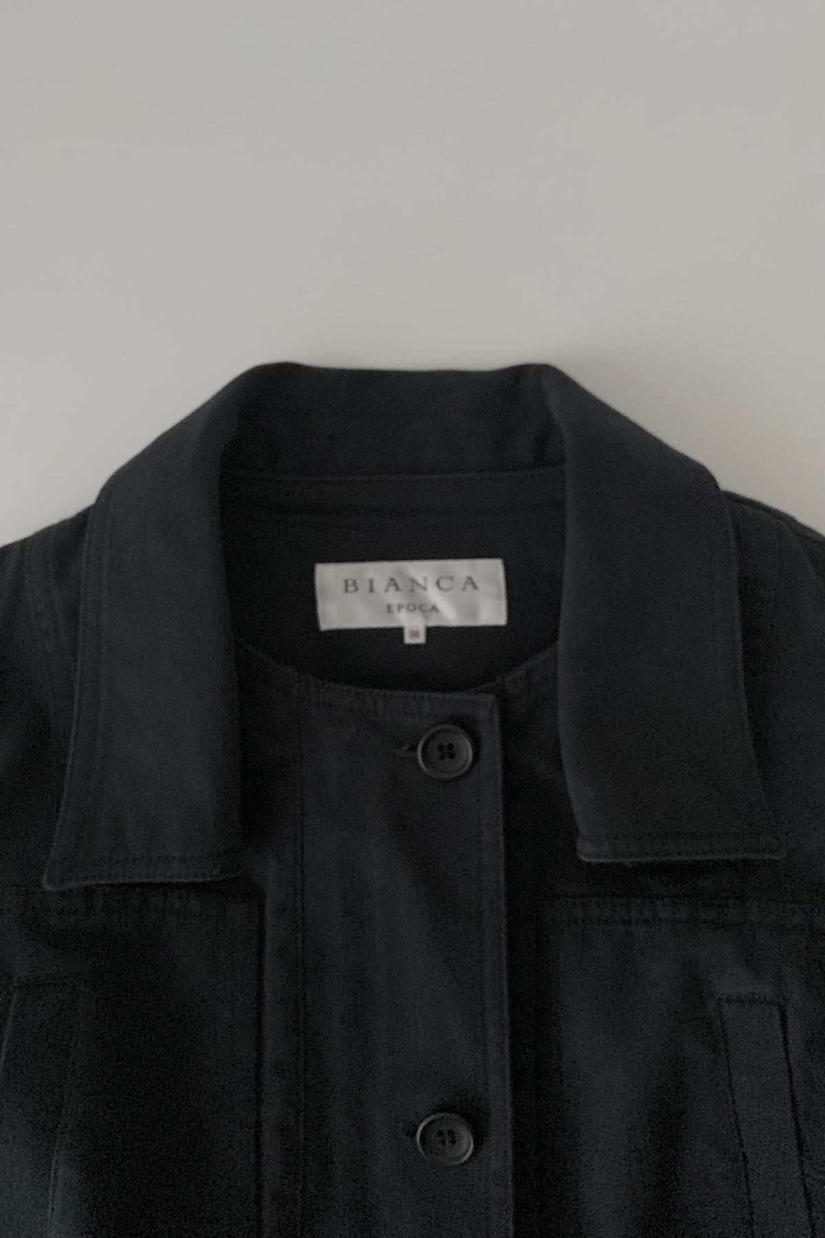 dark navy 2 way collar cotton jacket