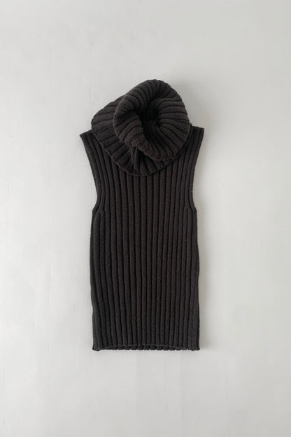 Italy dark brown high neck vest
