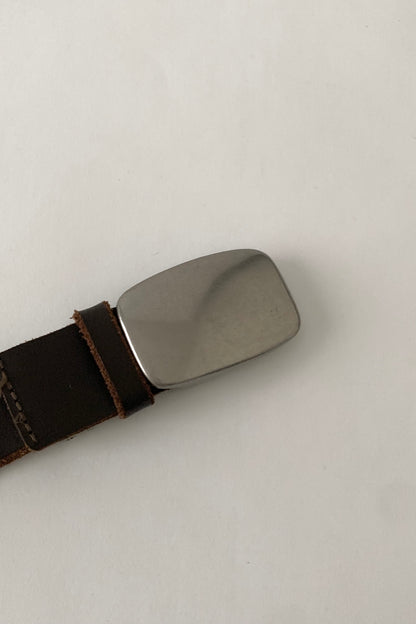 brown silver buckle belt