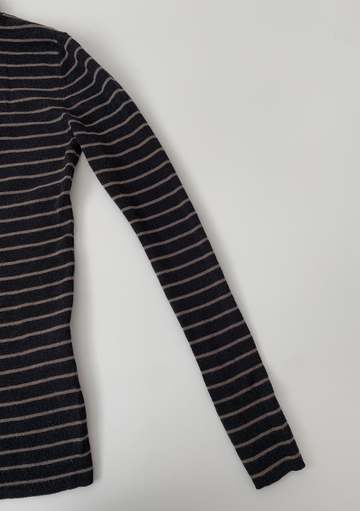 navy and beige stripe wool knit