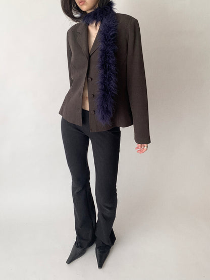 dark brown single breasted jacket