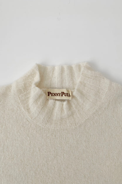 Italy ivory knit short sleeve tops