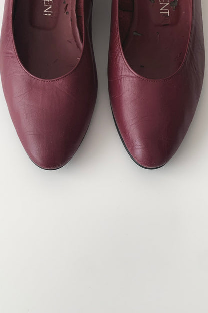 YSL bordeaux leather pumps