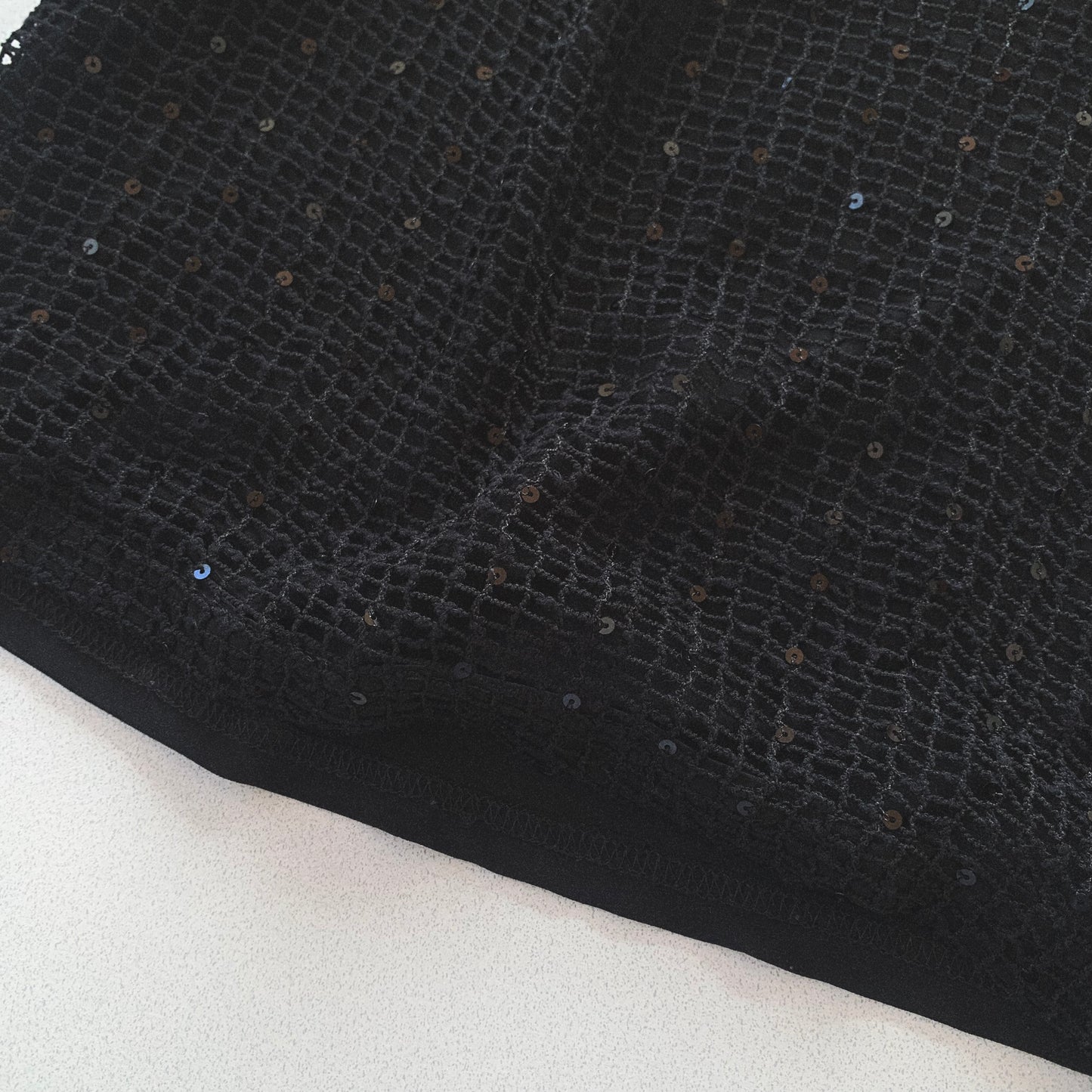 black mesh&sequins tops