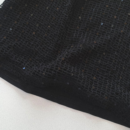 black mesh&sequins tops