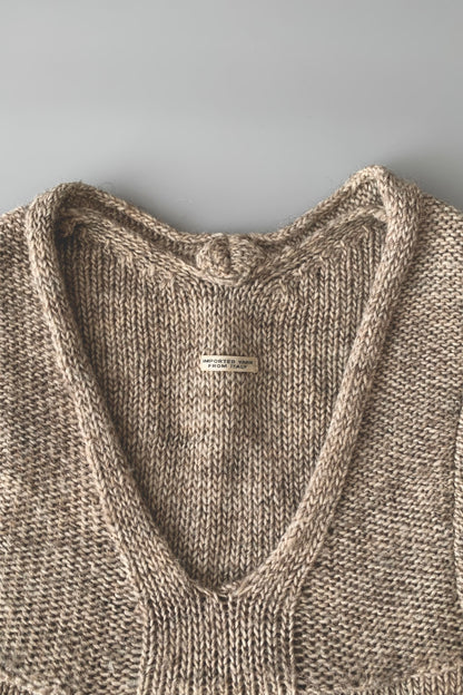 light brown low gauge knit dress