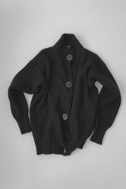 black big buttons over sized knit