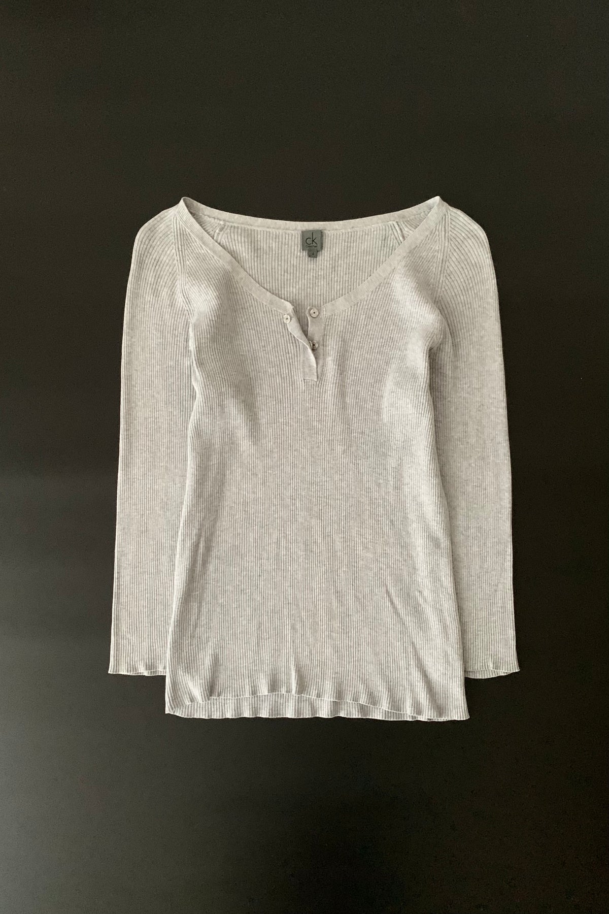 Calvin Klein gray rib cotton tops