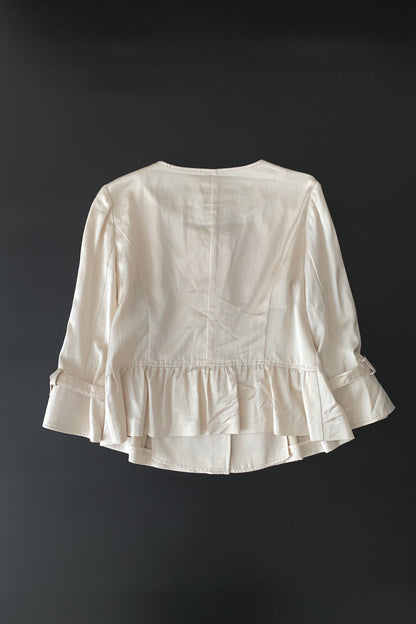 courreges cream satin short jacket