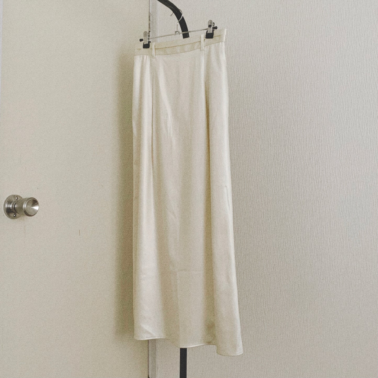 champagne gold satin long skirt