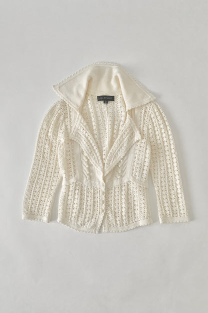 JILL STUART cream crochet cardigan