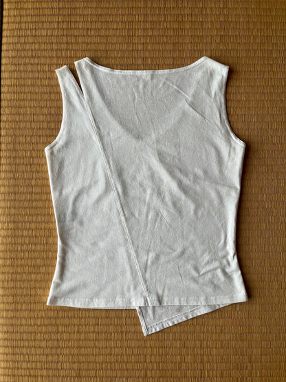 white asymmetry tops
