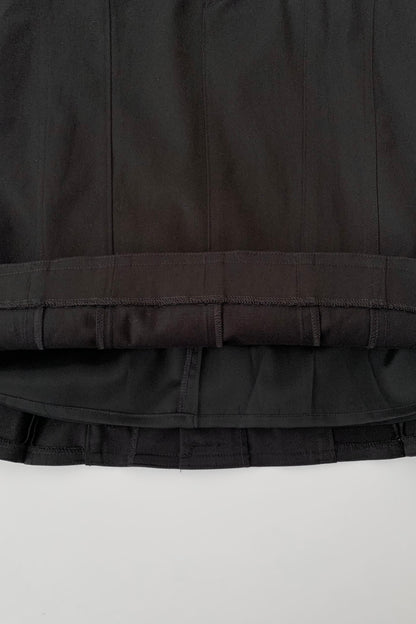black tight mini skirt