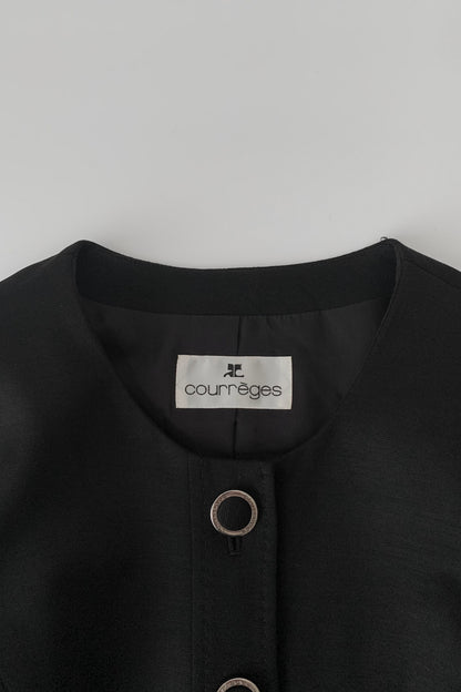 courrage black no collar jacket