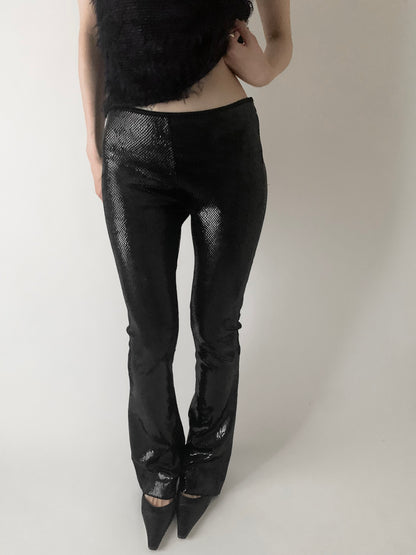 France black snake skin pants