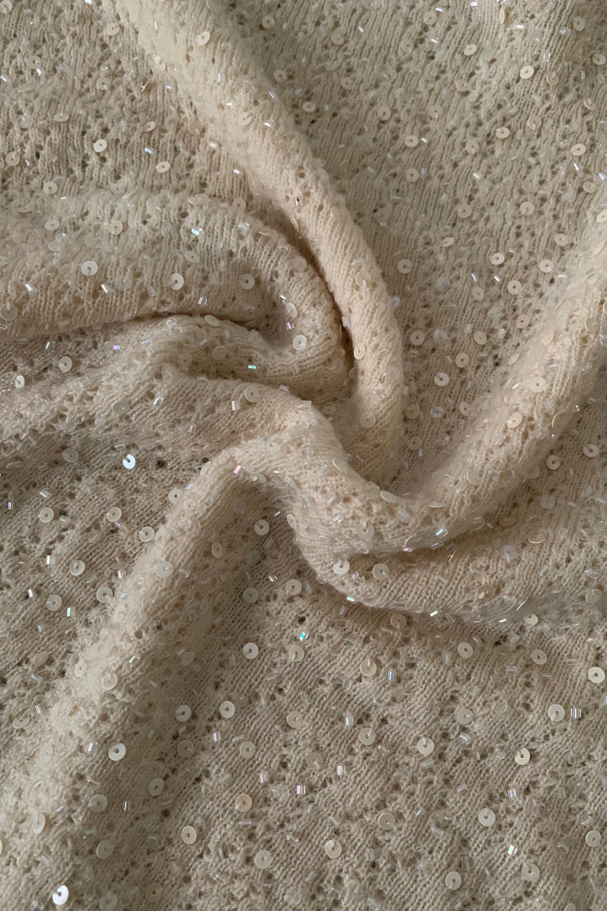 cream sequins kint wool tops