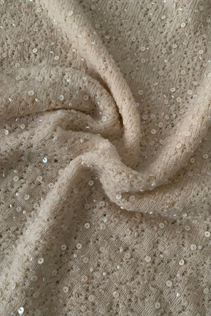 cream sequins kint wool tops
