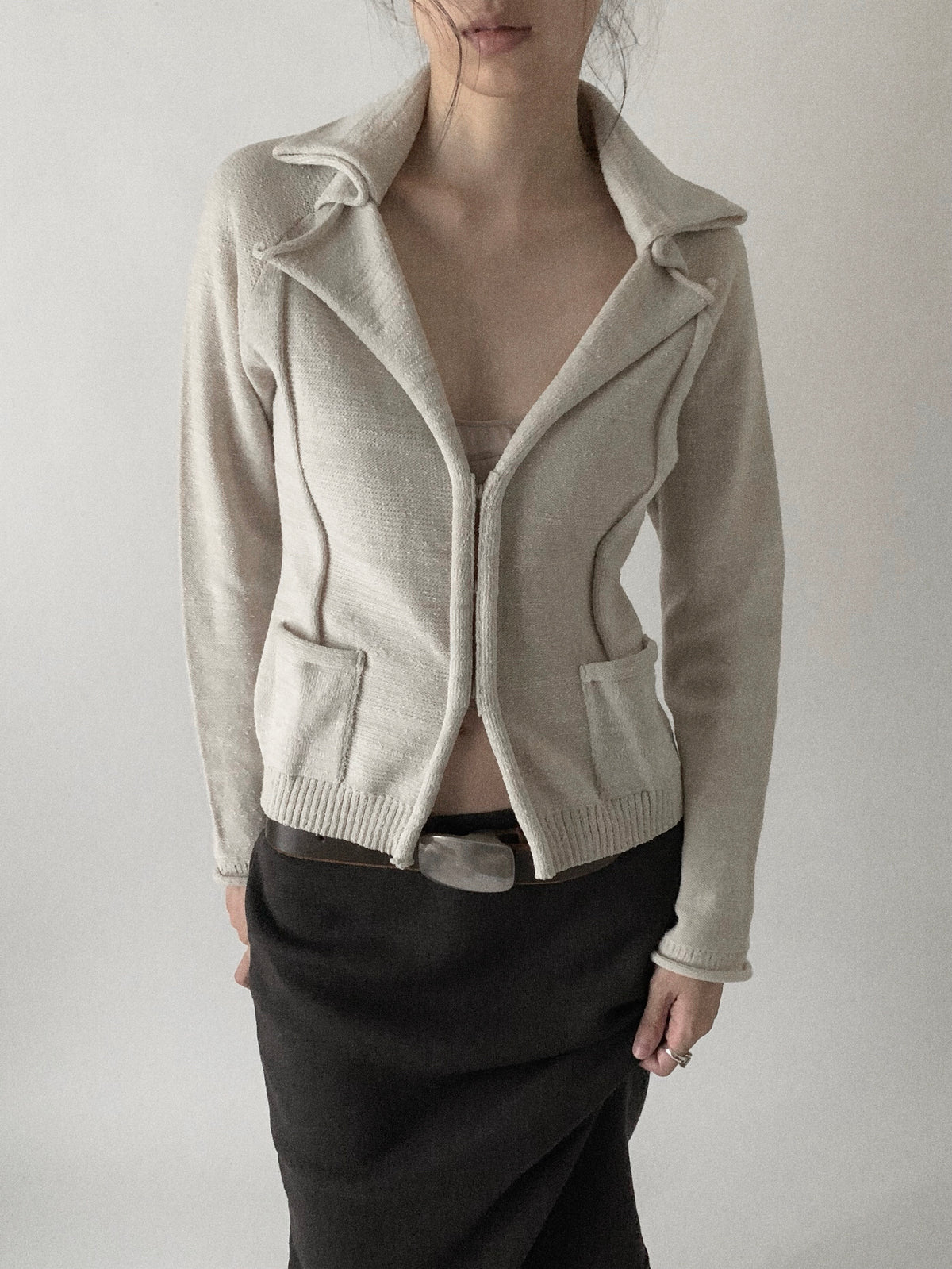 graige tweed knit jacket