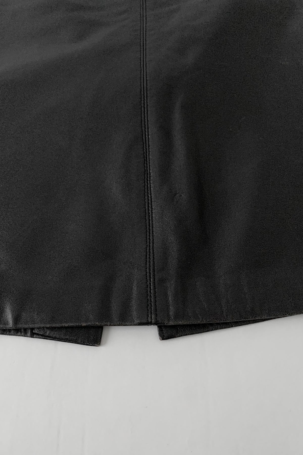 dark brown vintage leather skirt