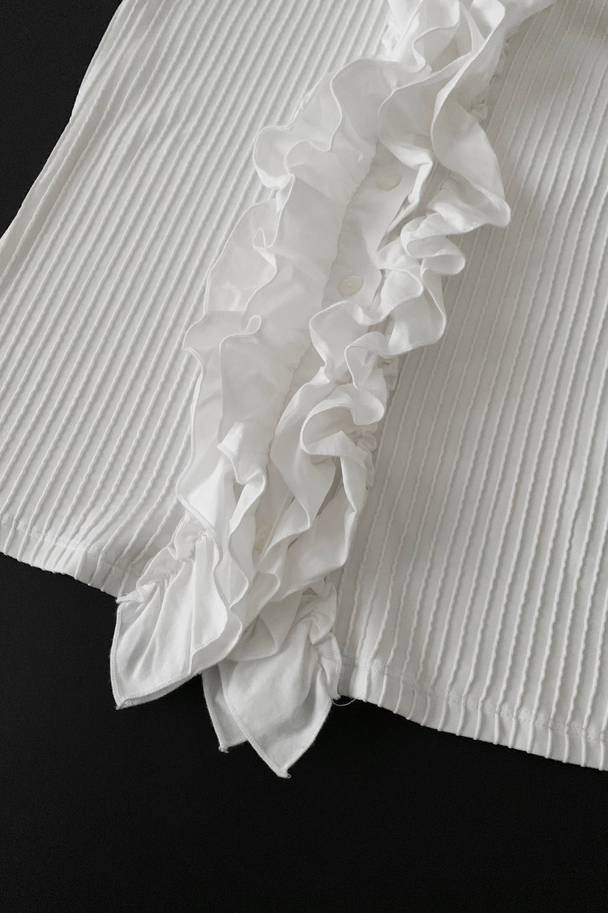 white frill stripe shirt blouse