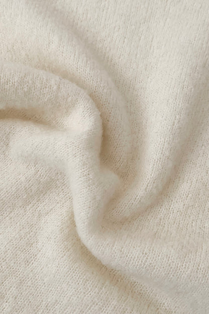 Italy ivory knit short sleeve tops
