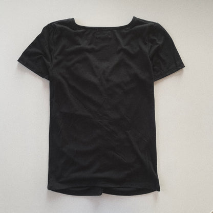 black center frill T tops