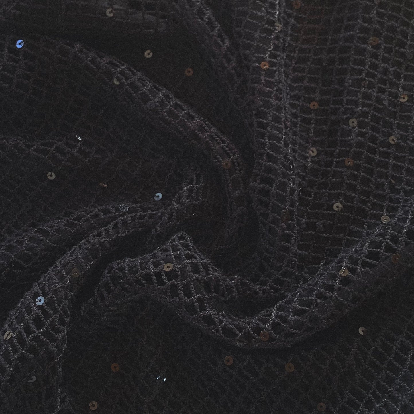 black mesh&sequins tops