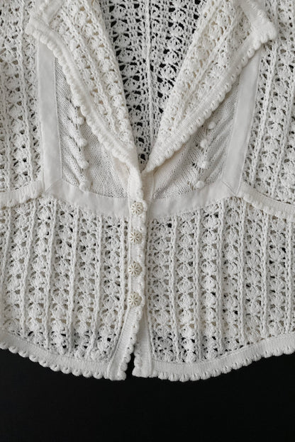 JILL STUART cream crochet cardigan