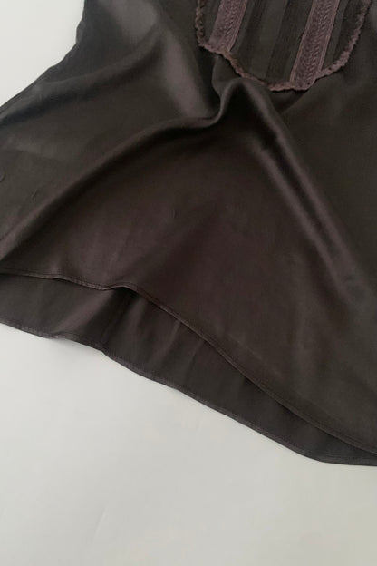 MaxMara brown satin beads tops