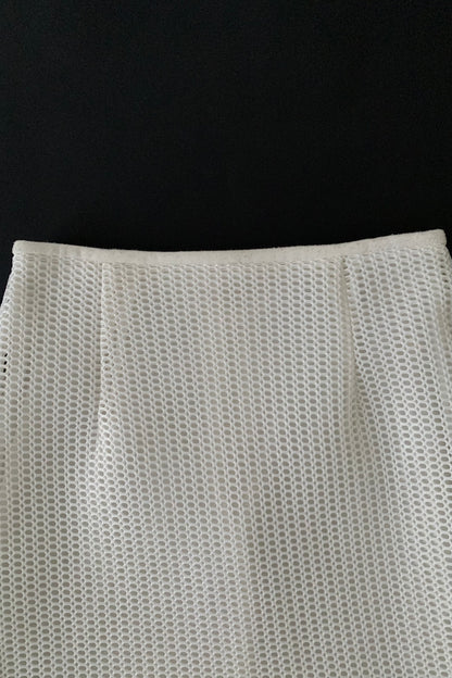 white mesh mermaid skirt