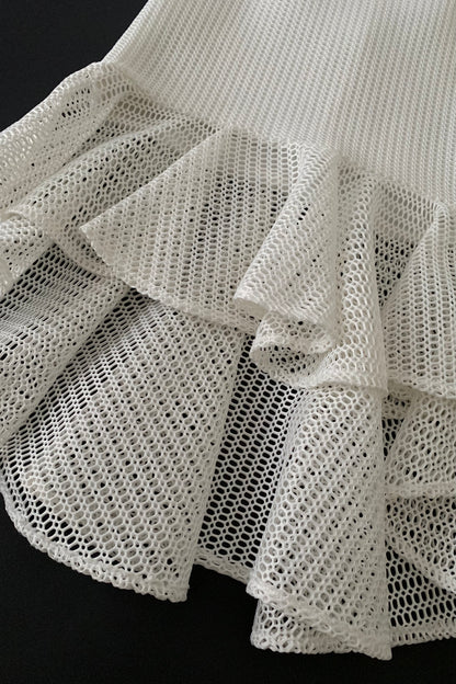 white mesh mermaid skirt