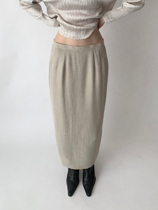 light beige long skirt
