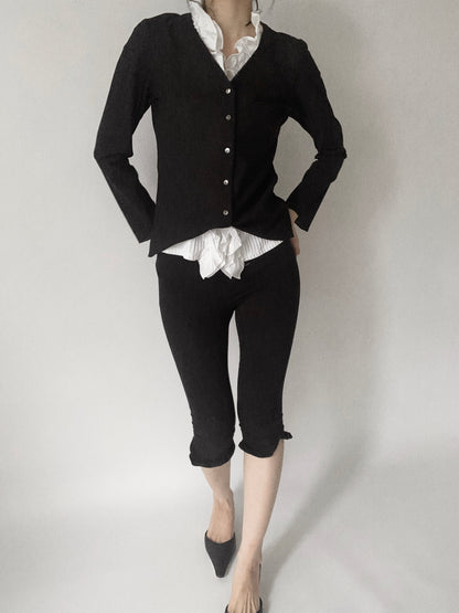 black shell buttons cardigan