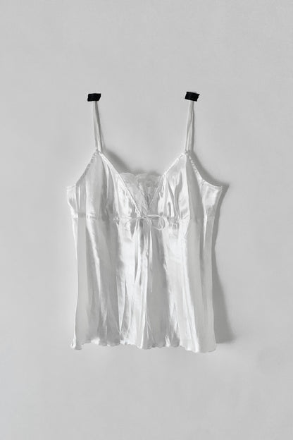 white satin lace camisole