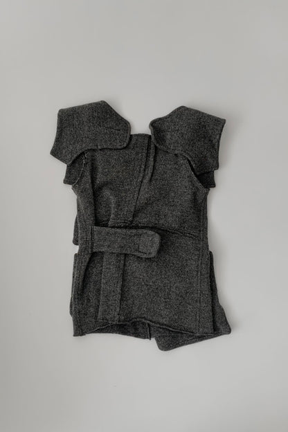 dark gray patchwork wool tops