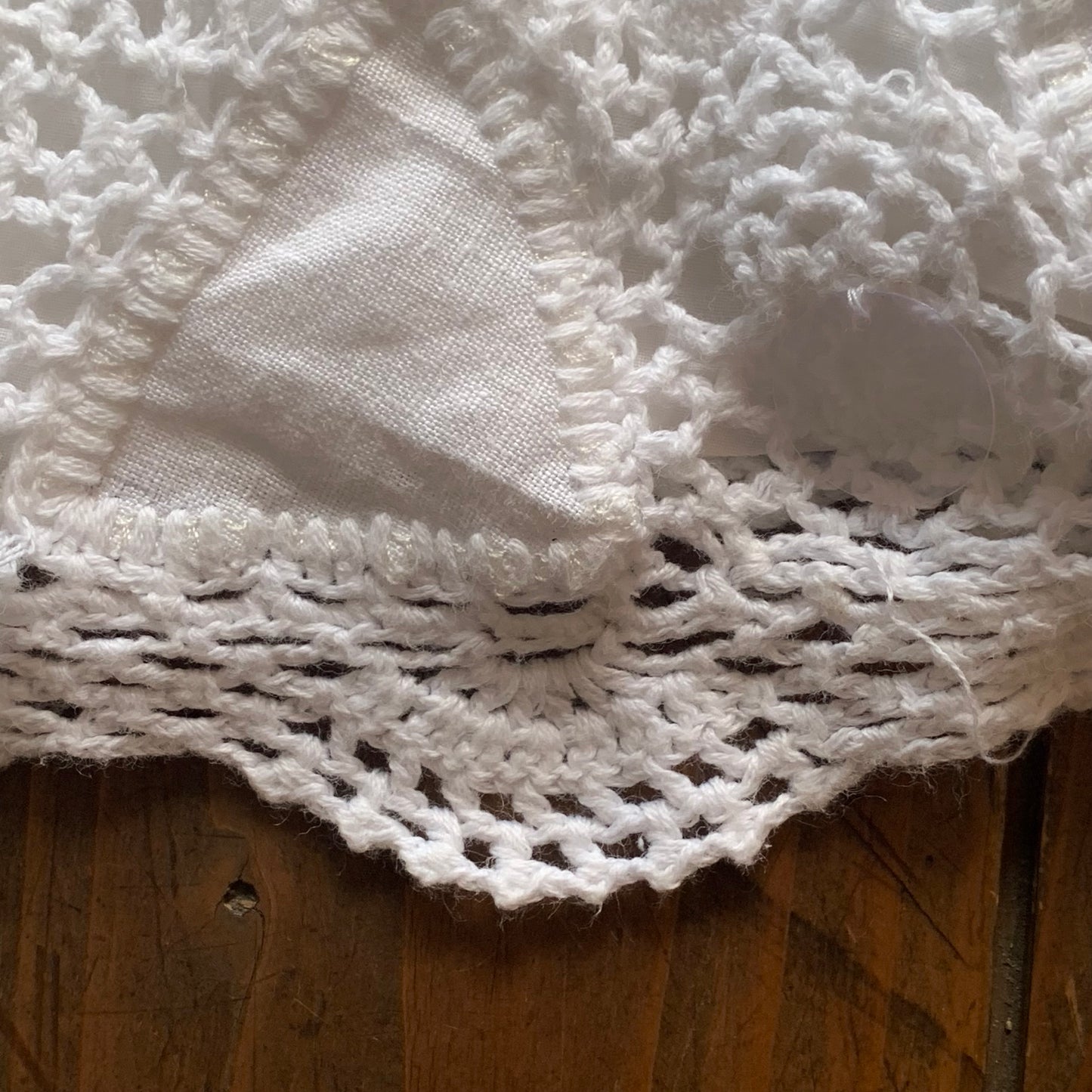 white crochet sequins skirt