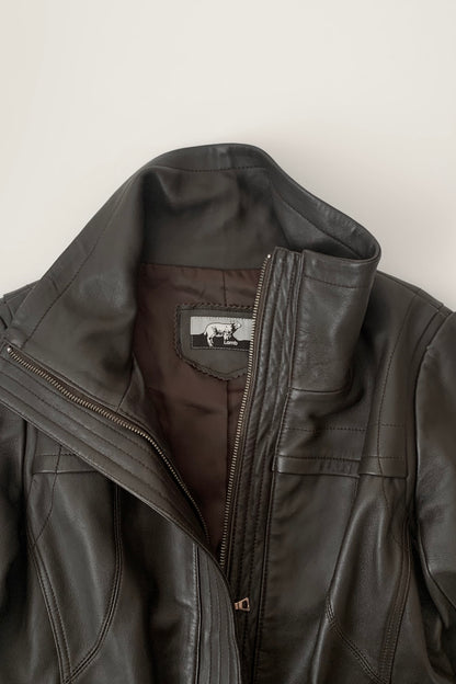 dark brown lamb leather jacket