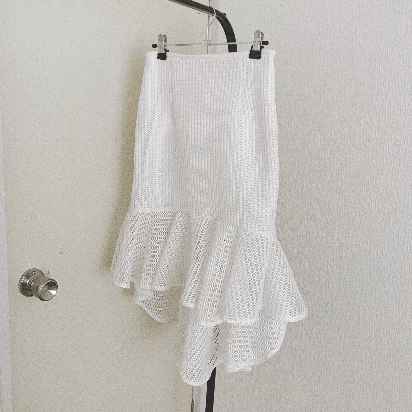 white mesh mermaid skirt