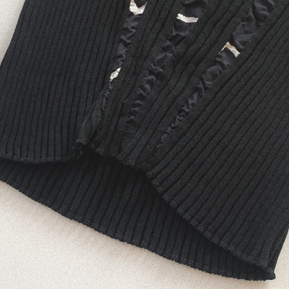 Italy rib print vest