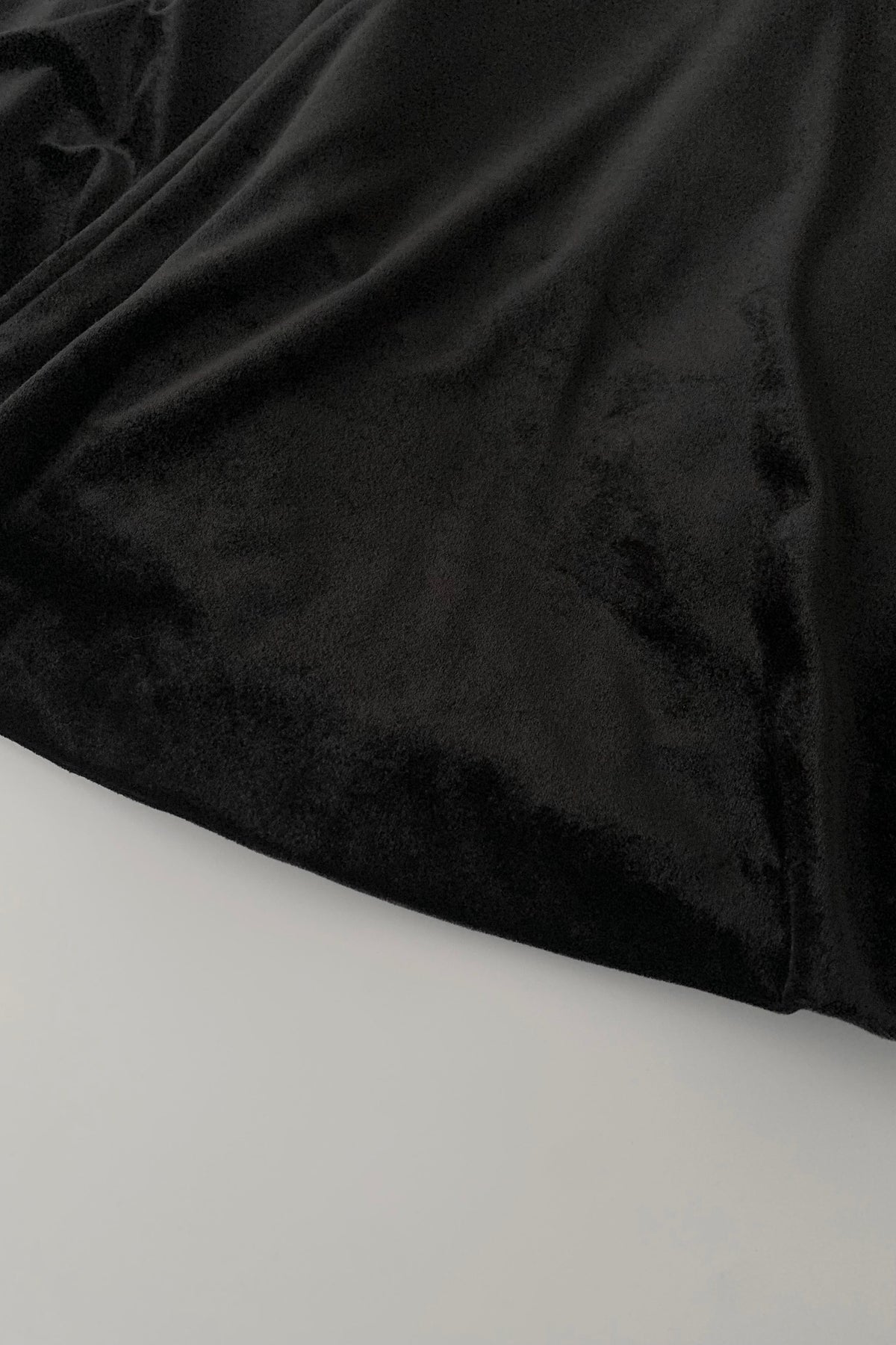 black velours flare skirt
